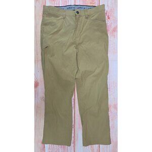 Orvis Mens Khaki Stretch Nylon/Spandex Water Repellent Pants 36x29